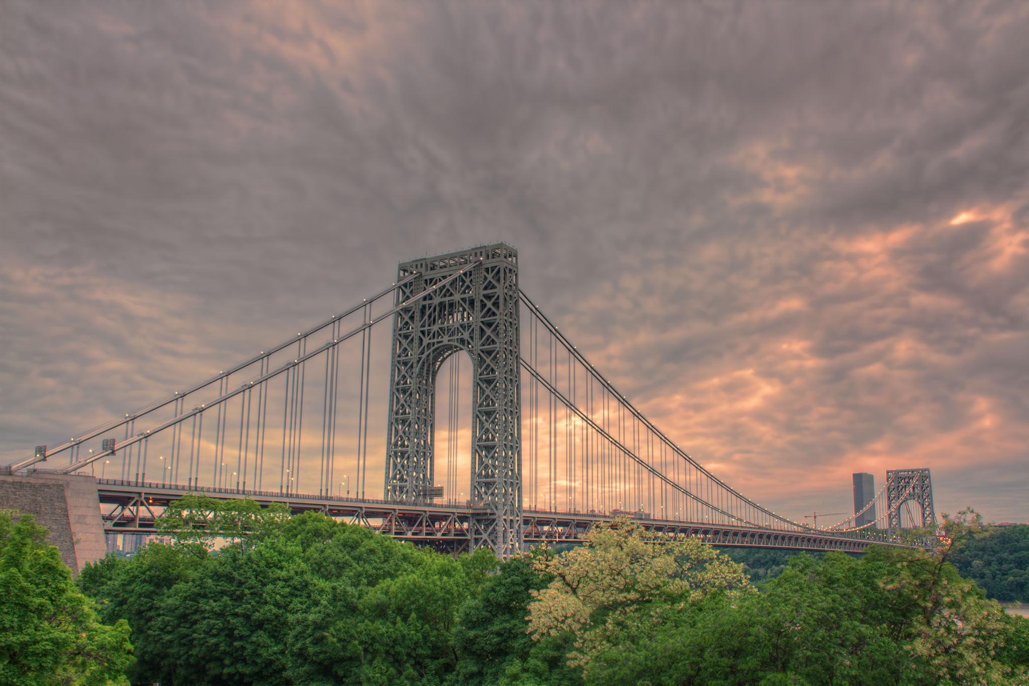 The George Washington Bridge at Sunset.